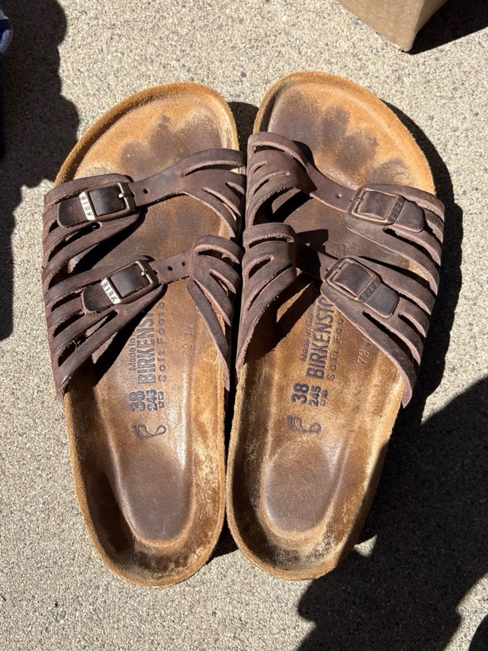 Birkenstock Granada Leather Sandal Brown Size 38